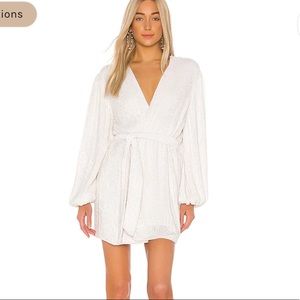 Retrofete Gabrielle Robe in Moonglow White sequins size Xs